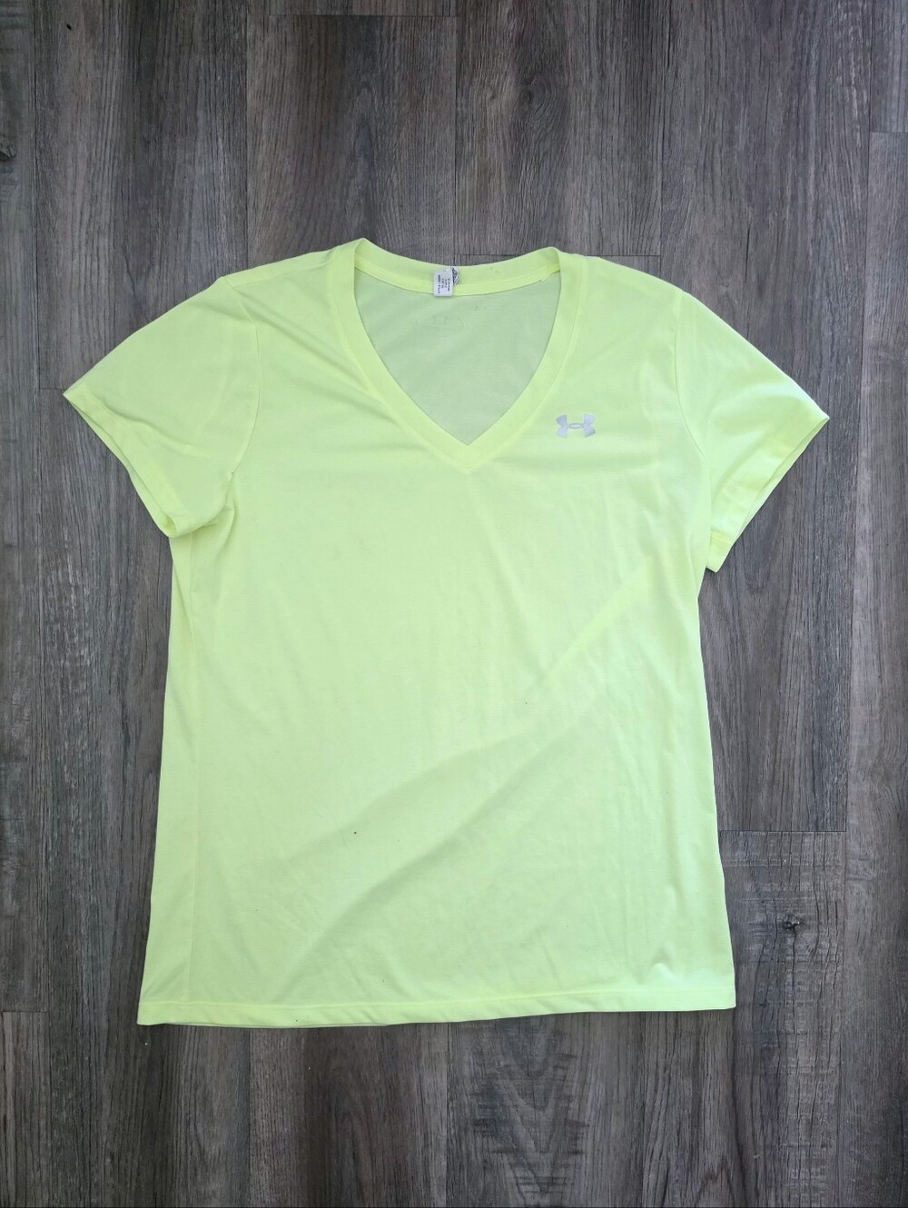 Under Armour Women's Neon Yellow V-Neck Performance Tee